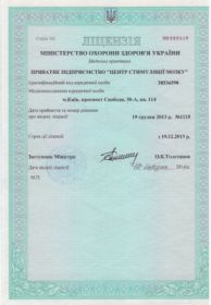Ліцензія серія АЕ №282410