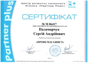 Сертифікат Паламарчук Сергій Андрійович